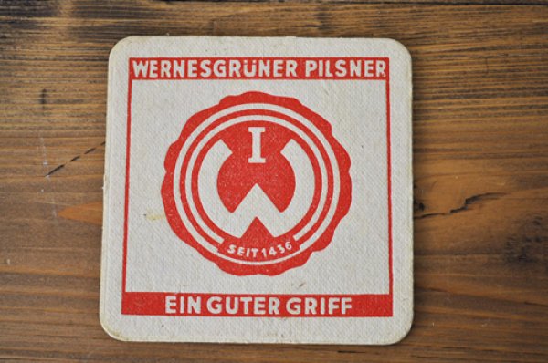 画像1: ドイツ・古いペーパーコースター/WERNESGRÜNER PILSNER