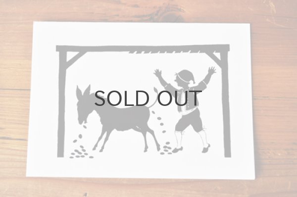 画像1: ドイツ・グリーティングカード/影絵/ロバと少年