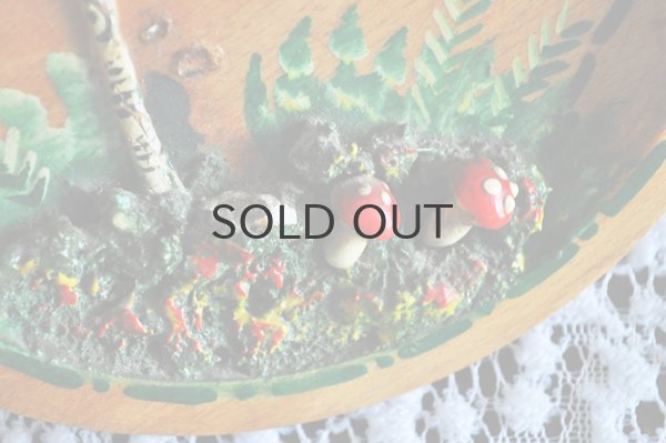 画像3: ドイツ・ヴィンテージ ハンドペイント木製絵皿/キノコ