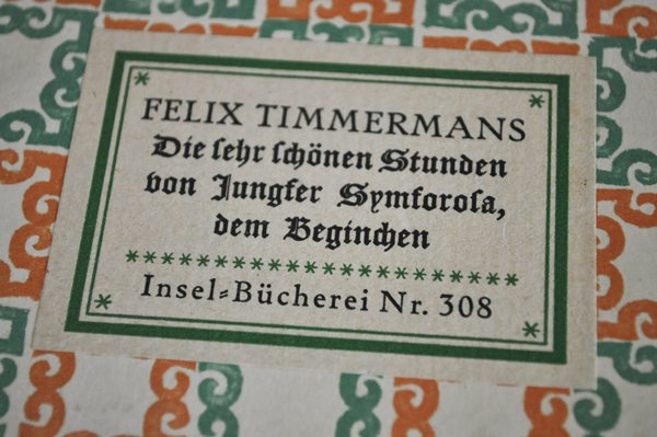 画像2: ドイツ・Insel社古本/FELIX TIMMERMANS/Nr.308/インゼル文庫