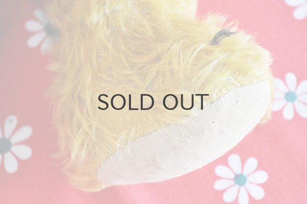 画像4: 【送料無料】ドイツ・ヴィンテージ テディベア 鳴き笛入りクマのぬいぐるみ/イエロー