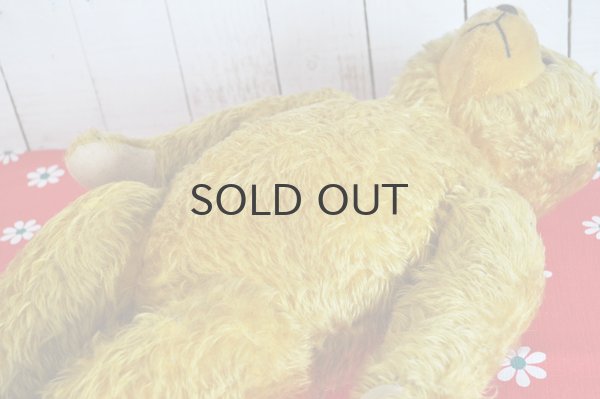 画像6: 【送料無料】ドイツ・ヴィンテージ テディベア 鳴き笛入りクマのぬいぐるみ/イエロー