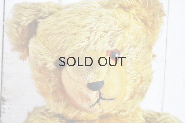 画像3: 【送料無料】ドイツ・ヴィンテージ テディベア 鳴き笛入りクマのぬいぐるみ/イエロー