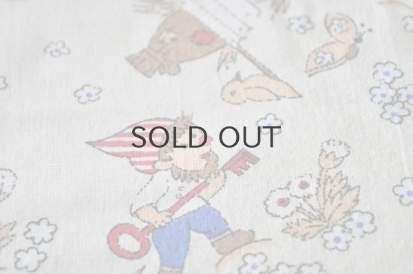 画像3: ドイツ・ヴィンテージコットン ピロケース/キノコと小人
