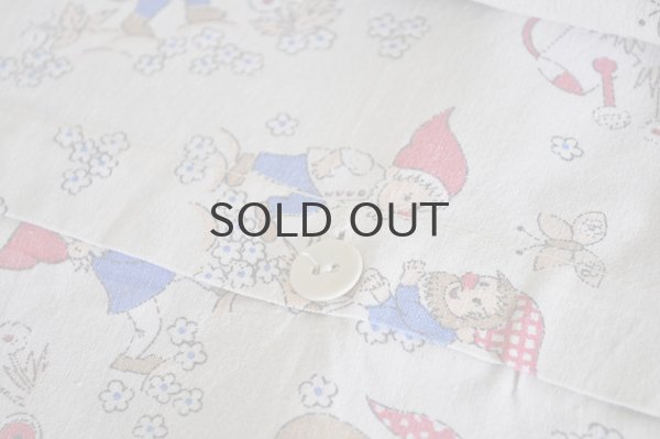 画像5: ドイツ・ヴィンテージコットン ピロケース/キノコと小人