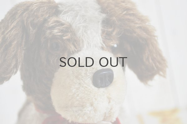 画像6: ドイツ・ヴィンテージ/犬のぬいぐるみ/赤リボン