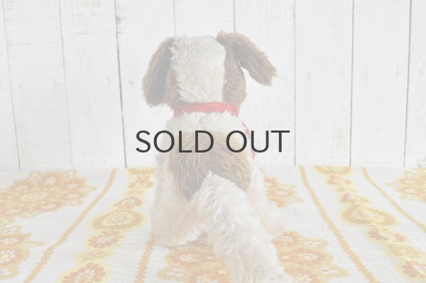 画像4: ドイツ・ヴィンテージ/犬のぬいぐるみ/赤リボン