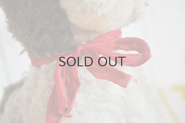 画像8: ドイツ・ヴィンテージ/犬のぬいぐるみ/赤リボン