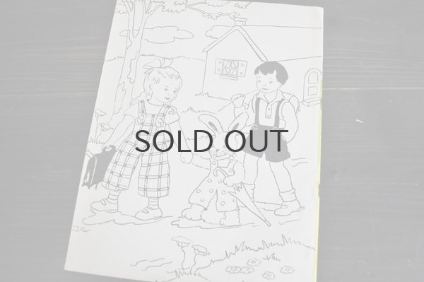 画像7: ベルギー・ヴィンテージ子供ぬり絵/うさぎと子供