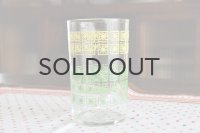 ◆50%off◆ドイツ・ヴィンテージ グラス/グリーン×イエローのコメ模様