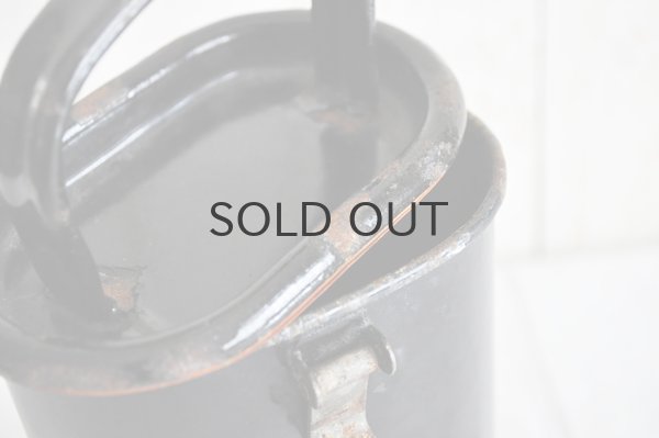 画像6: チェコ・ヴィンテージ黒ホーローキャニスター/筒/A