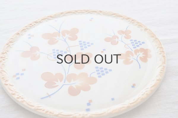 画像2: ◆30％ｏｆｆ◆ドイツ・ヴィンテージ 大きなホールケーキプレート/ステンシル花