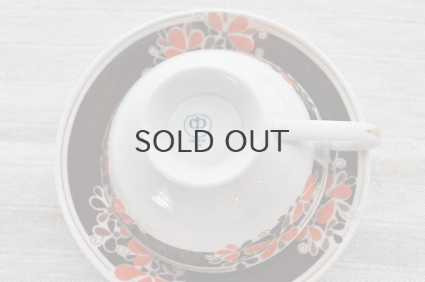 画像7: ドイツ・CP社 ブラウン×オレンジフラワーのトリオセット