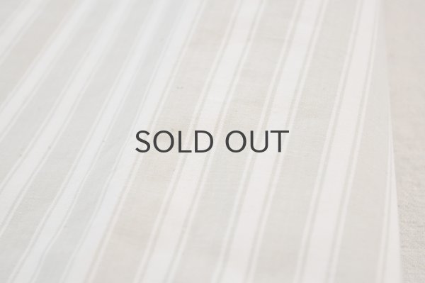 画像6: フランス・アンティーク コットンティッキングカバー/ベージュ×ホワイト/デッドストック