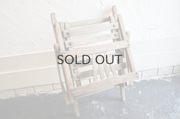 画像6: フランス・アンティーク 木製折りたたみのスツール/背もたれ付