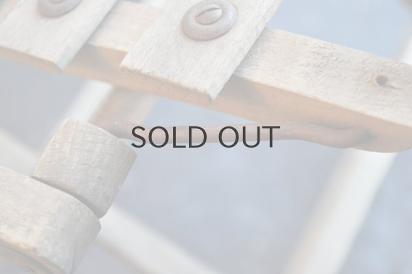 画像9: フランス・アンティーク 木製折りたたみのスツール/背もたれ付