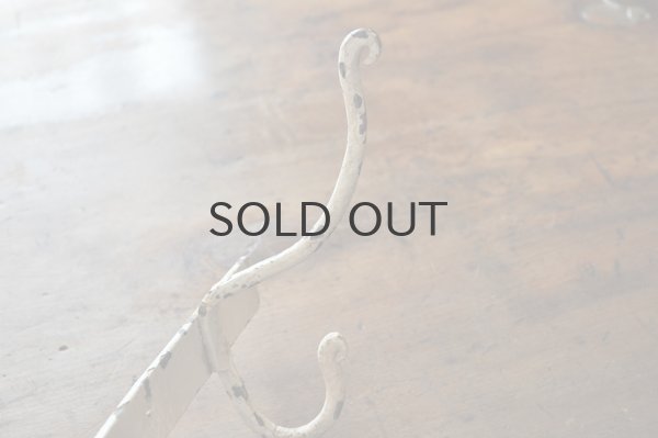 画像4: フランス・アンティーク アイアン3連フック/アイボリー