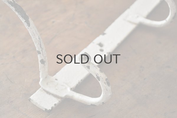 画像3: フランス・アンティーク アイアン3連フック/アイボリー