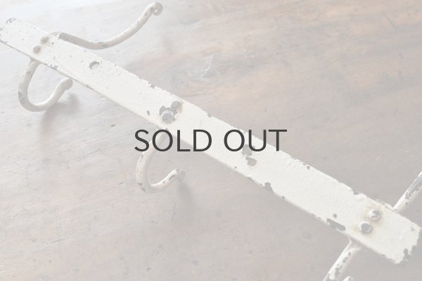 画像5: フランス・アンティーク アイアン3連フック/アイボリー