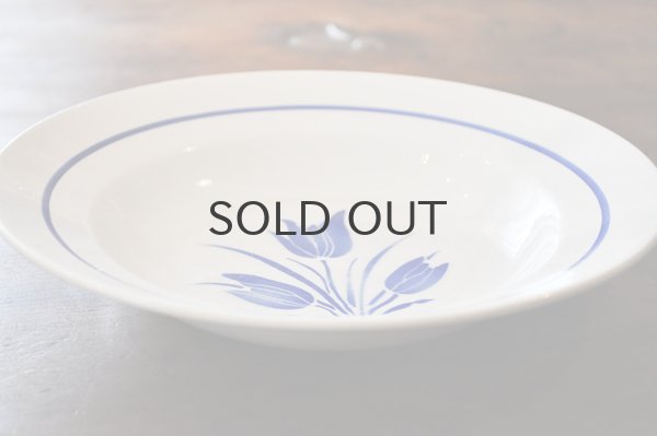 画像2: オランダ・ヴィンテージ HAARLEM スーププレート/ステンシルブルーチューリップ