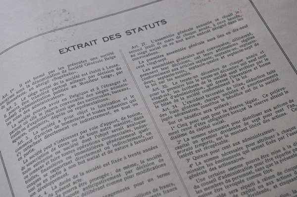 画像7: ベルギー・アンティーク株券/グリーン/1927年