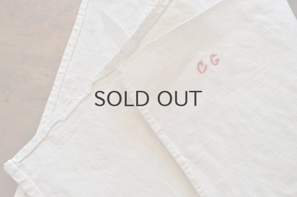 画像5: フランス・アンティーク ホームスパンリネントルション/CG/ホワイト