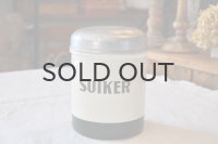 オランダ・アンティーク ホーローキャニスター/SUIKER（砂糖）/オフ白×グリーン