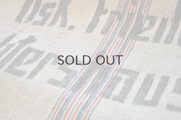 画像3: ドイツ・アンティーク グレインサック（麻袋）/ネイビー×レッドライン