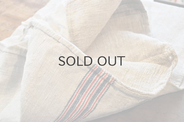 画像6: ドイツ・アンティーク グレインサック（麻袋）/ネイビー×レッドライン