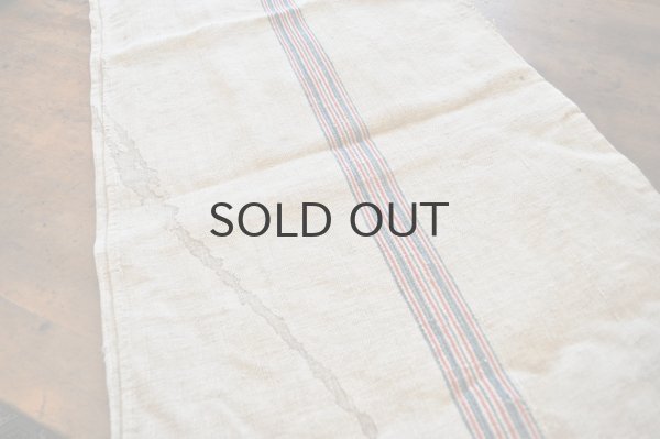 画像4: ドイツ・アンティーク グレインサック（麻袋）/ネイビー×レッドライン