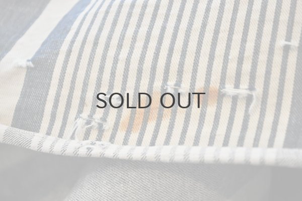 画像5: フランス・アンティーク コットンティッキング/ネイビー×ホワイト/大サイズ