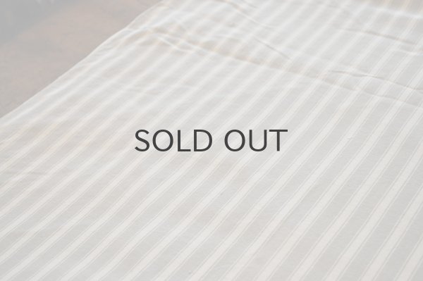 画像3: フランス・アンティーク コットンティッキング/グレージュ×アイボリー細ストライプ