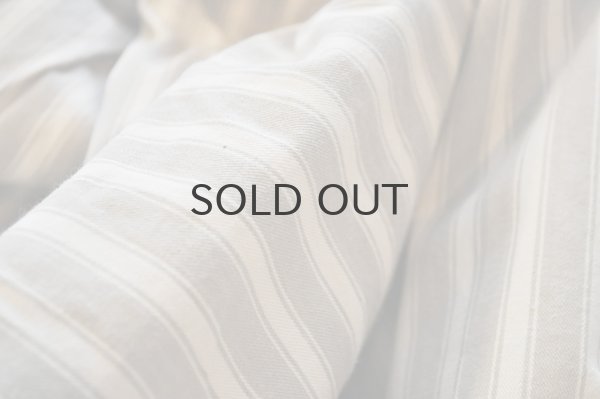 画像5: フランス・アンティーク コットンティッキング/グレージュ×アイボリー細ストライプ