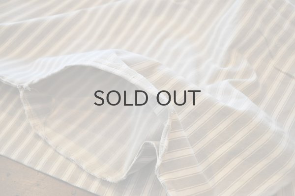 画像4: フランス・アンティーク コットンティッキング/グレージュ×アイボリー細ストライプ