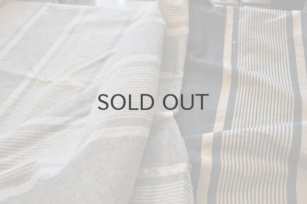 画像8: フランス・アンティーク コットンティッキング/ネイビー×ホワイト/大サイズ