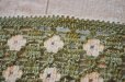 画像4: ドイツ・ヴィンテージ 刺繍トリムリボン/幅広/ライトグリーン×白/花 (4)