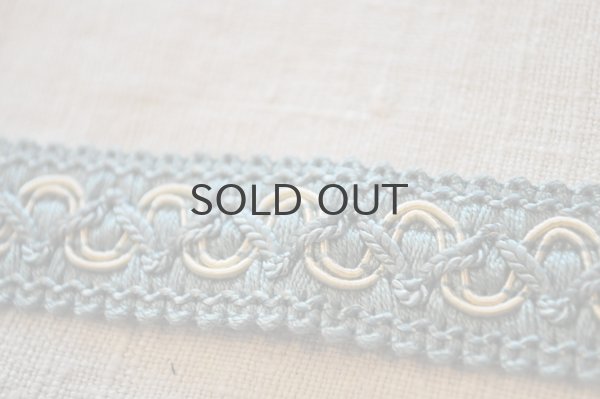 画像3: ベルギー・ヴィンテージ 刺繍トリムリボン/水色