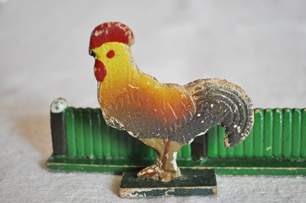 画像3: ドイツ・ヴィンテージ 木の動物たち/柵(緑)、ニワトリ、ハト