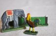 画像1: ドイツ・ヴィンテージ 木の動物たち/柵（緑）、ぞう、雄鶏 (1)