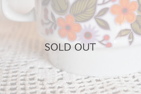 画像3: 【訳あり】ドイツ・BAVARIA両手付スープマグ/オレンジ花