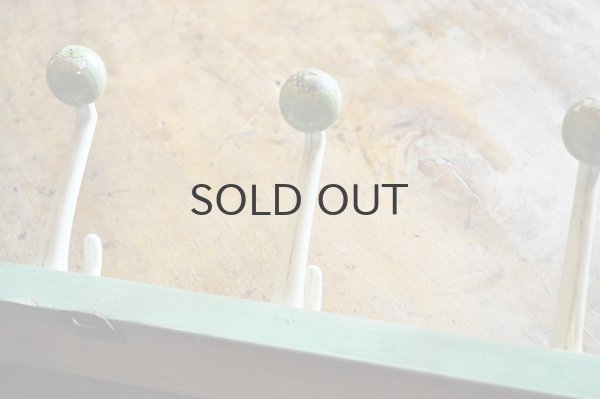 画像3: ドイツ・ヴィンテージ木製4連フック/ミントグリーン