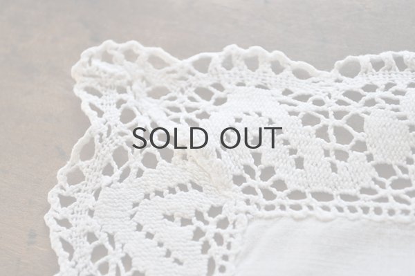 画像5: ドイツ・ヴィンテージ 刺繍ミニテーブルクロス／縁レース