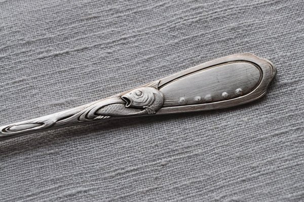 画像3: ドイツ・ヴィンテージ シルバープレート魚料理用ナイフ/フィッシュナイフ