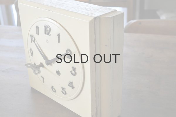 画像3: 【送料無料】チェコ・アンティーク ネジ巻き壁掛け時計/木製/アイボリー