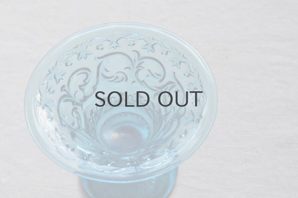 画像3: フランス・アンティーク ガラスのコンポート/ブルー