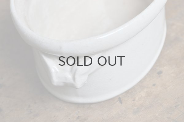 画像4: フランス・アンティーク 陶器テリーヌポット/オーバル/無地