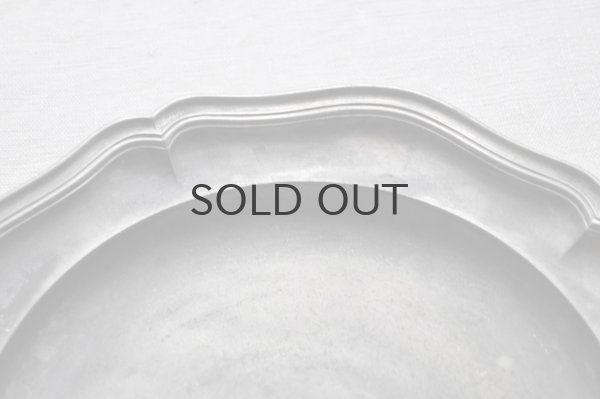 画像3: フランス・アンティーク ピューター（エタン）花リムプレート