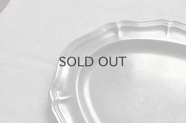 画像4: 【送料無料】フランス・アンティーク ピューター（エタン）花リムプレート/特大オーバル