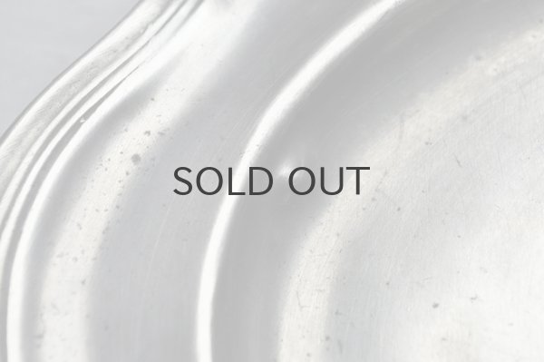 画像6: 【送料無料】フランス・アンティーク ピューター（エタン）花リムプレート/特大オーバル