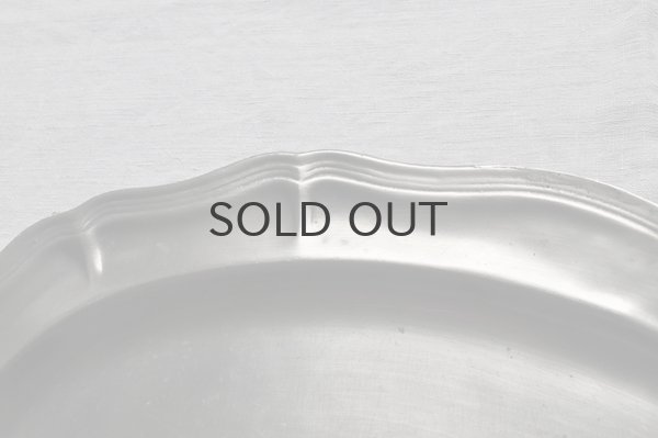 画像3: 【送料無料】フランス・アンティーク ピューター（エタン）花リムプレート/特大オーバル